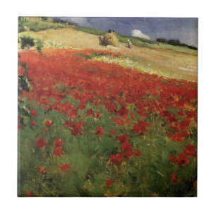 BRUCE, William Blair poppies poppy red flowers vin Tile