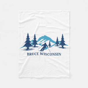 Bruce Wisconsin Ski Resort Skiing Skier  Fleece Blanket