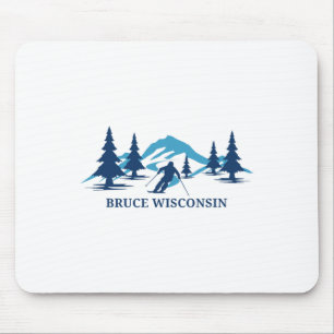 Bruce Wisconsin Ski Resort Skiing Skier Mouse Pad