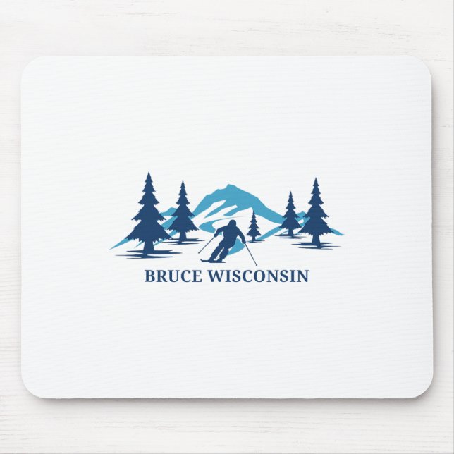 Bruce Wisconsin Ski Resort Skiing Skier  Mouse Pad (Front)