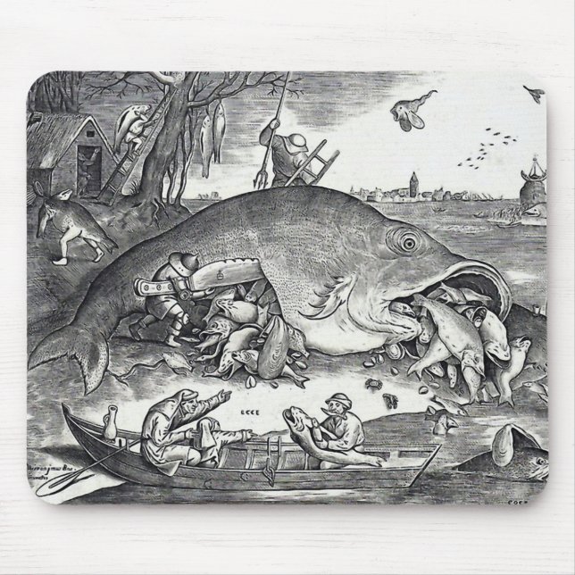 Bruegel , “ The Big Fish Eat the Little Fish. ” Mouse Pad (Front)