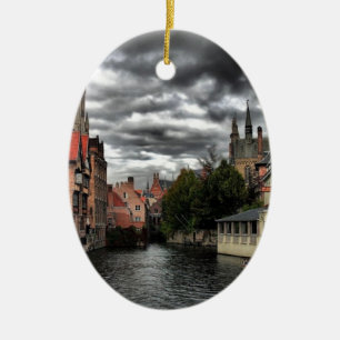 Bruges, Belgium Ceramic Tree Decoration