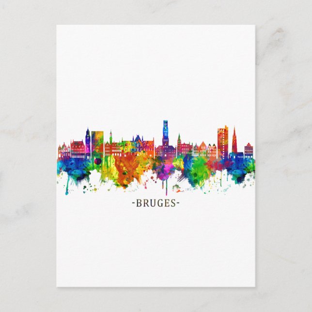 Bruges Belgium Skyline Holiday Postcard (Front)