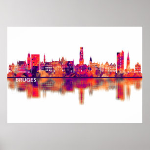 Bruges Belgium Skyline Poster