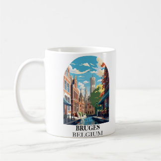 Bruges Belgium Travel Illustration Coffee Mug