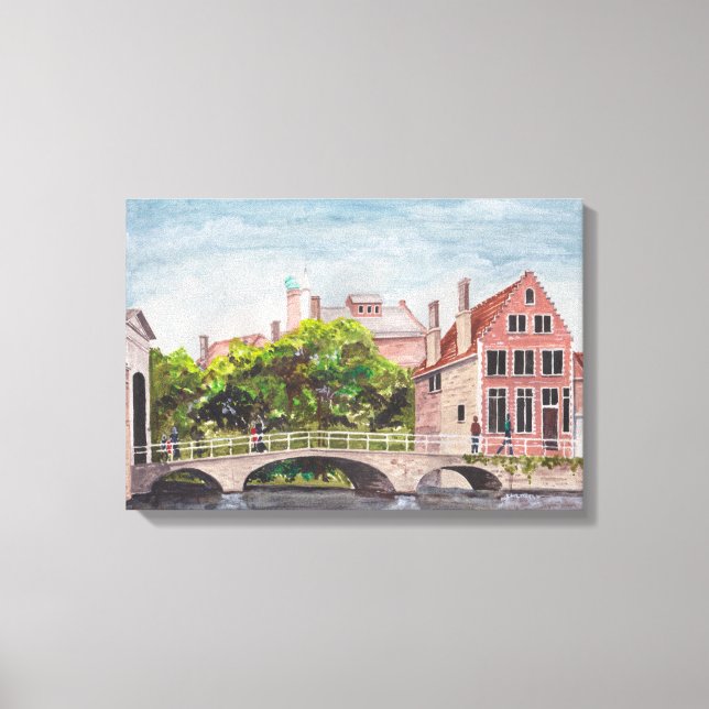 Bruges Bridge by Farida Greenfield Canvas Print (Front)