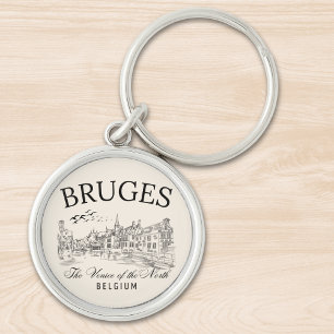 Bruges Canal City – Vintage Belgium Look Key Ring