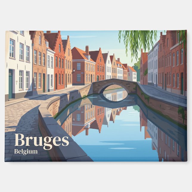 Bruges Canals Belgium Magnet (Front)