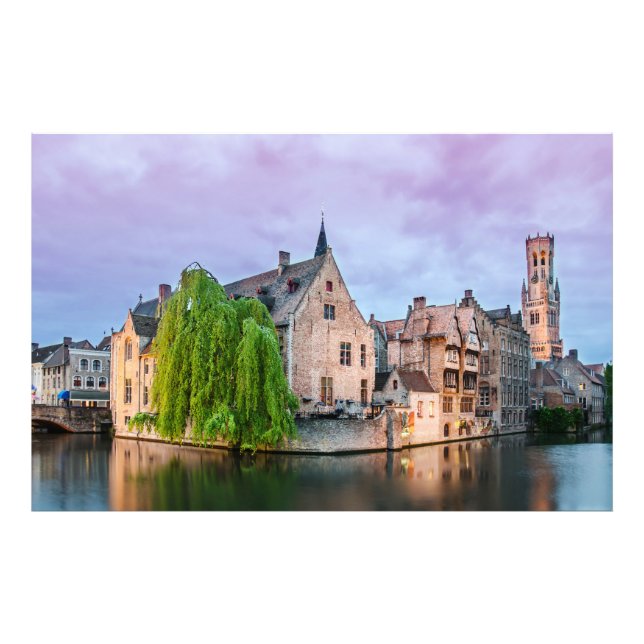 Bruges old town and Belfry tower Photo Print (Front)