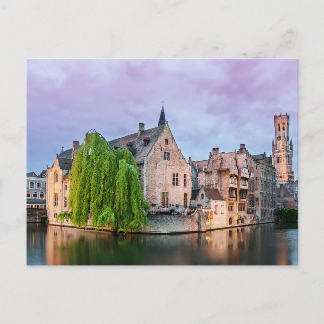 Bruges old town and Belfry tower Postcard (Front)