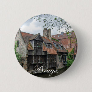 Bruges old town in Belgium 6 Cm Round Badge