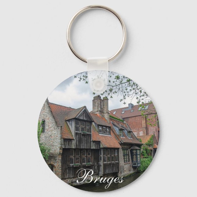 Bruges old town in Belgium Key Ring (Front)