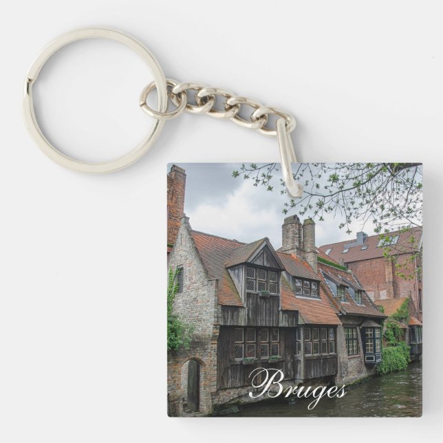 Bruges old town in Belgium Key Ring (Front)