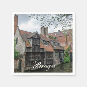 Bruges old town in Belgium Napkin