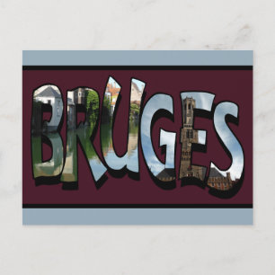 Bruges Word Art Postcard