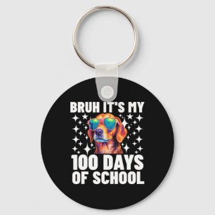 Bruh 100 Days Of School 100th Day Of School Sungle Key Ring