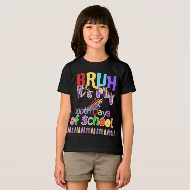 Bruh 100Th Day of School Tri-Blend Shirt (Front Full)