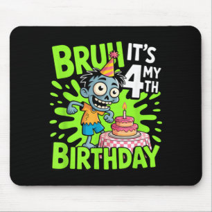 Bruh 4th Birthday 4 Years Old Birthday Halloween Mouse Pad