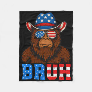 Bruh 4th Of July Boys Kids Fourth Of July Bigfoot Fleece Blanket