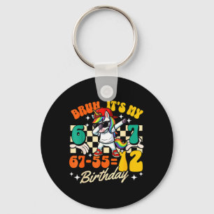 Bruh 67-5512 12th Birthday Dabbing Unicorn Cool Key Ring