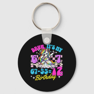 Bruh 67-5512 12th Birthday Dabbing Unicorn Girl Key Ring