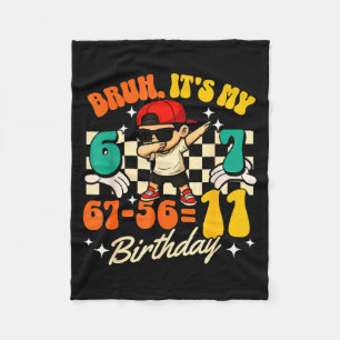 Bruh 67-5611 11th Birthday Cool Boy Dabbing Party Fleece Blanket