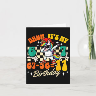 Bruh 67-5711 11th Birthday Dabbing Unicorn Cool Card