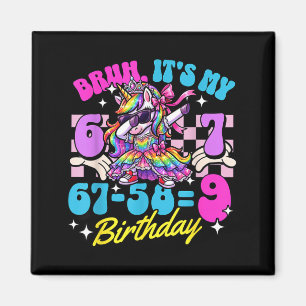 Bruh 67-589 9th Birthday Princess Unicorn Girl Kid Magnet