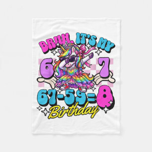 Bruh 67-598 8th Birthday Princess Unicorn Girl Kid Fleece Blanket