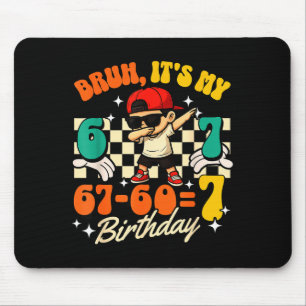 Bruh 67-607 7th Birthday Cool Boy Dabbing Party Mouse Pad