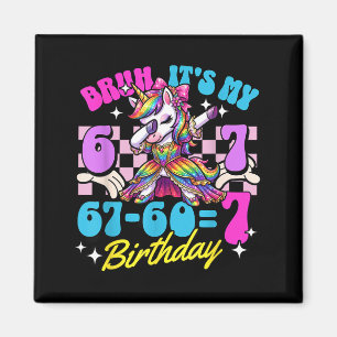 Bruh 67-607 7th Birthday Unicorn Dabbing Girl Kid Magnet