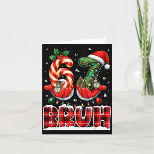 Bruh 67 Christmas 6 7 Meme Pajamas Holiday Gen Alp Card