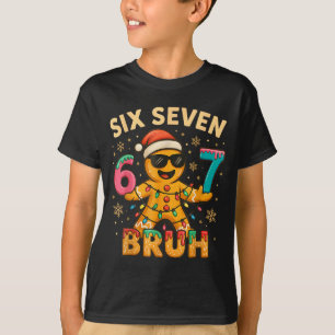 Bruh 67 Christmas Six Seven Gingerbreadman Boys 67 T-Shirt