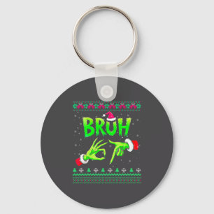 Bruh 67 Christmas Ugly Sweater Six Seven Meme 6 7  Key Ring