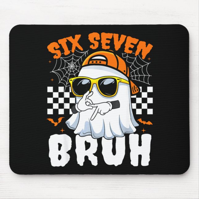 Bruh 67 halloween funny six seven meme brainrot mouse pad (Front)