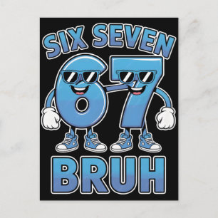 Bruh 67 Meme Funny Retro Script Slang Apparel Postcard