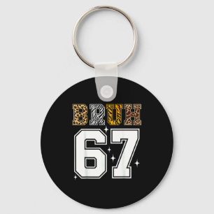 Bruh 67 meme tee six seven kids boys animal print key ring