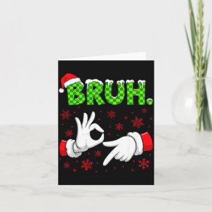 Bruh 67 Santa Hand Six Seven Meme Christmas Matchi Card