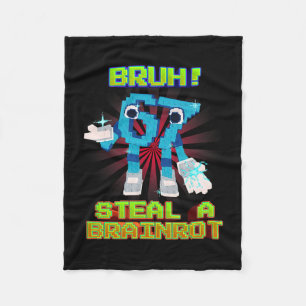 Bruh 67 Six Seven 6-7 Funny Brainrot Meme For Kids Fleece Blanket