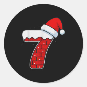 Bruh 67 Six Seven 6 7 Meme Christmas Funny  Classic Round Sticker