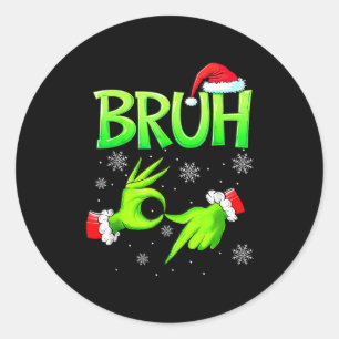 Bruh 67 Six Seven 6 7 Meme Christmas Funny Gen Alp Classic Round Sticker
