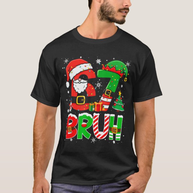 Bruh 67 Six Seven 6 7 Meme Funny Christmas Boys Gi T-Shirt (Front)