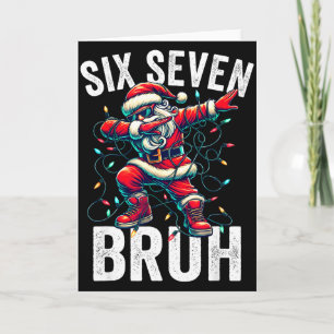 Bruh 67 Six Seven Santa Dabbing Christmas Meme Boy Card