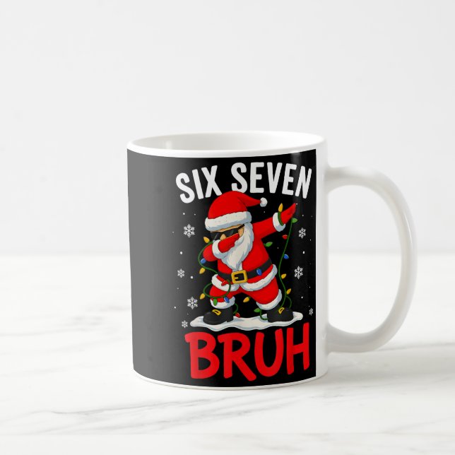 Bruh 67 Six Seven Santa Dabbing Christmas Meme Boy Coffee Mug (Right)