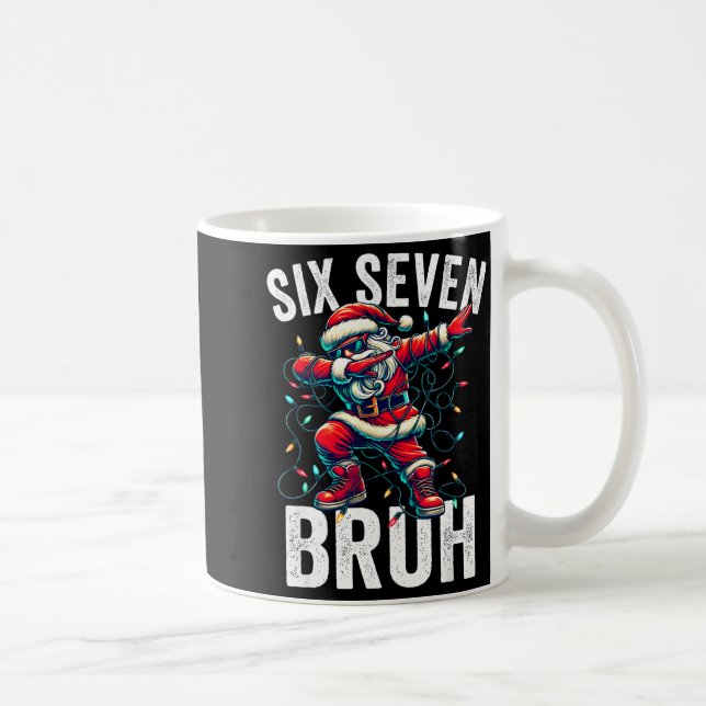 Bruh 67 Six Seven Santa Dabbing Christmas Meme Boy Coffee Mug (Right)