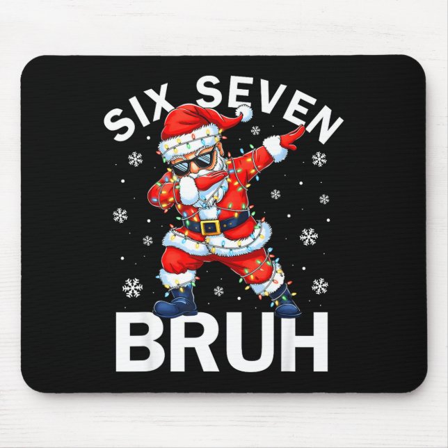 Bruh 67 Six Seven Santa Dabbing Christmas Meme Boy Mouse Pad (Front)