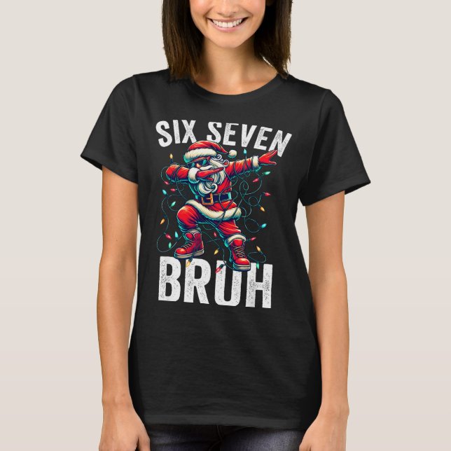 Bruh 67 Six Seven Santa Dabbing Christmas Meme Boy T-Shirt (Front)