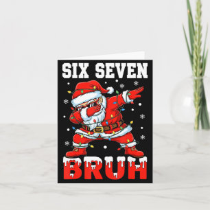 Bruh 67 Six Seven Santa Dabbing Christmas Men Boys Card