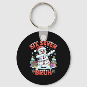 Bruh 67 Six Seven Snowman Dabbing Christmas Shirts Key Ring