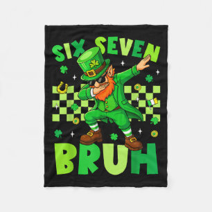 Bruh 67 St. Patricks Day Leprechaun Six Seven 6 7  Fleece Blanket